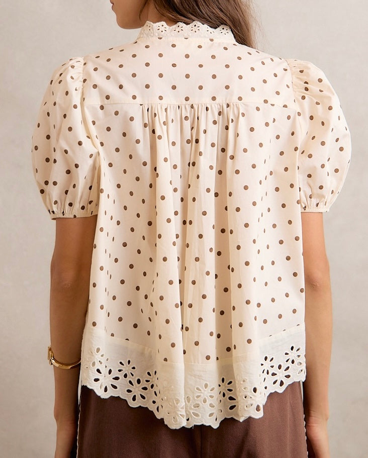 Polka Dot Blouse Top