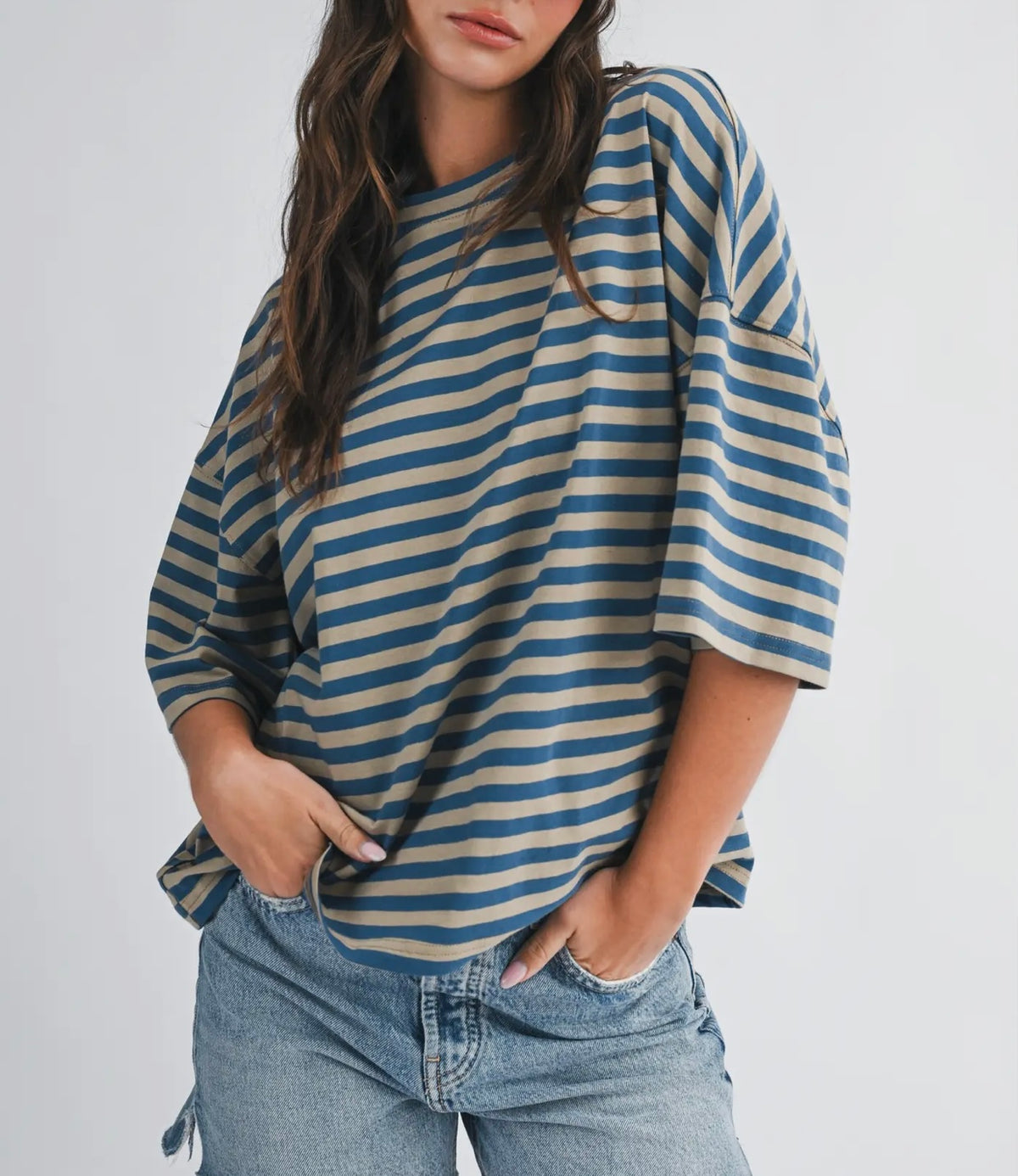Oversized Stripe Boyfriend Tee