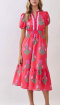 Floral Smocked Midi Dress