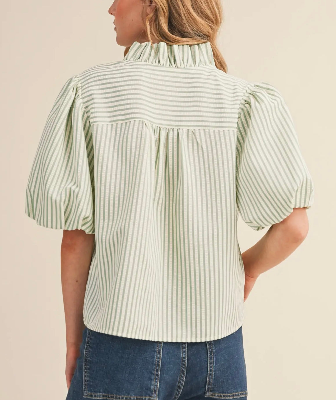 Ruffled Button Down Top