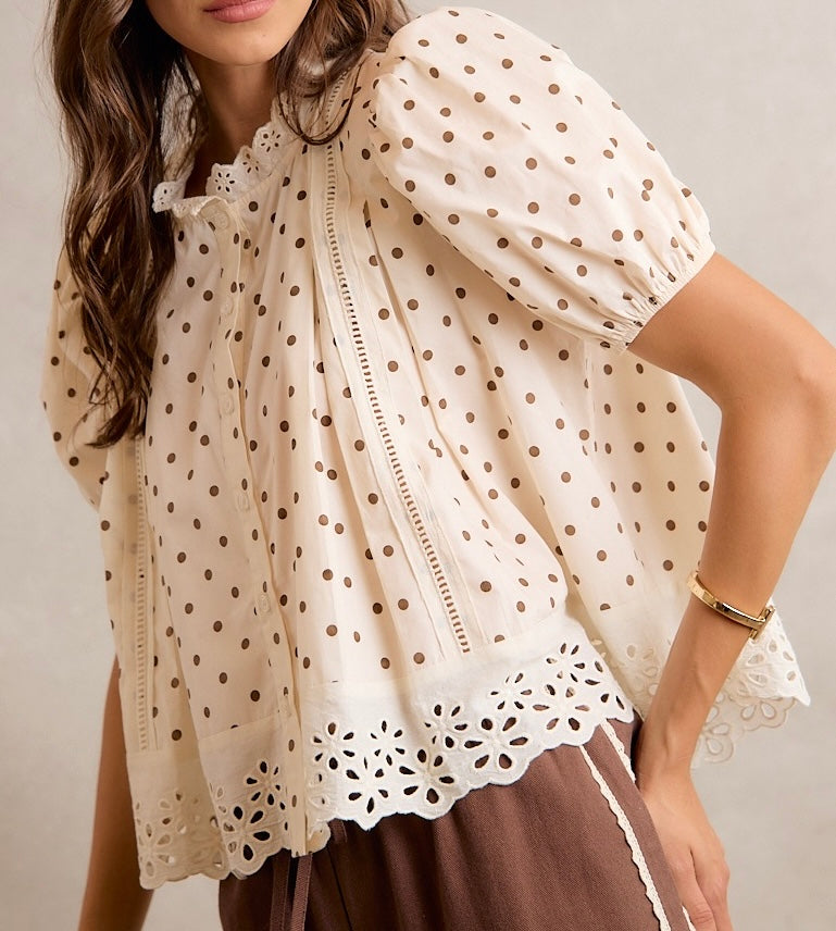 Polka Dot Blouse Top