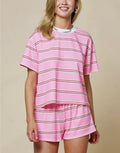 Multicolor Stripe Short Set