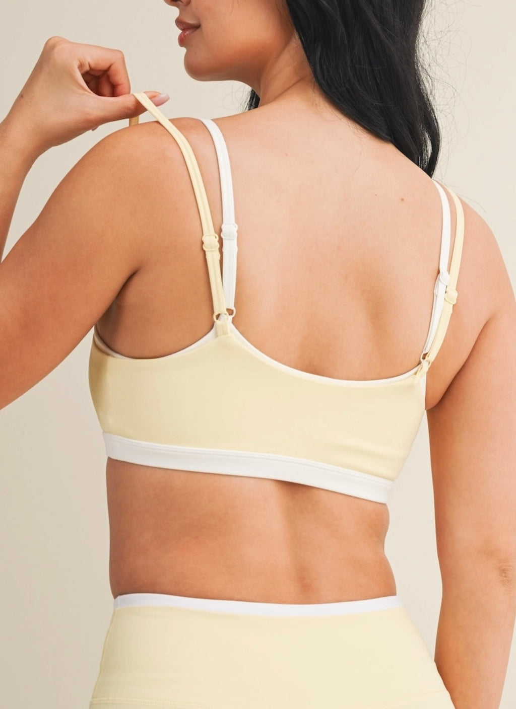 Lemon Contrast Sports Bra