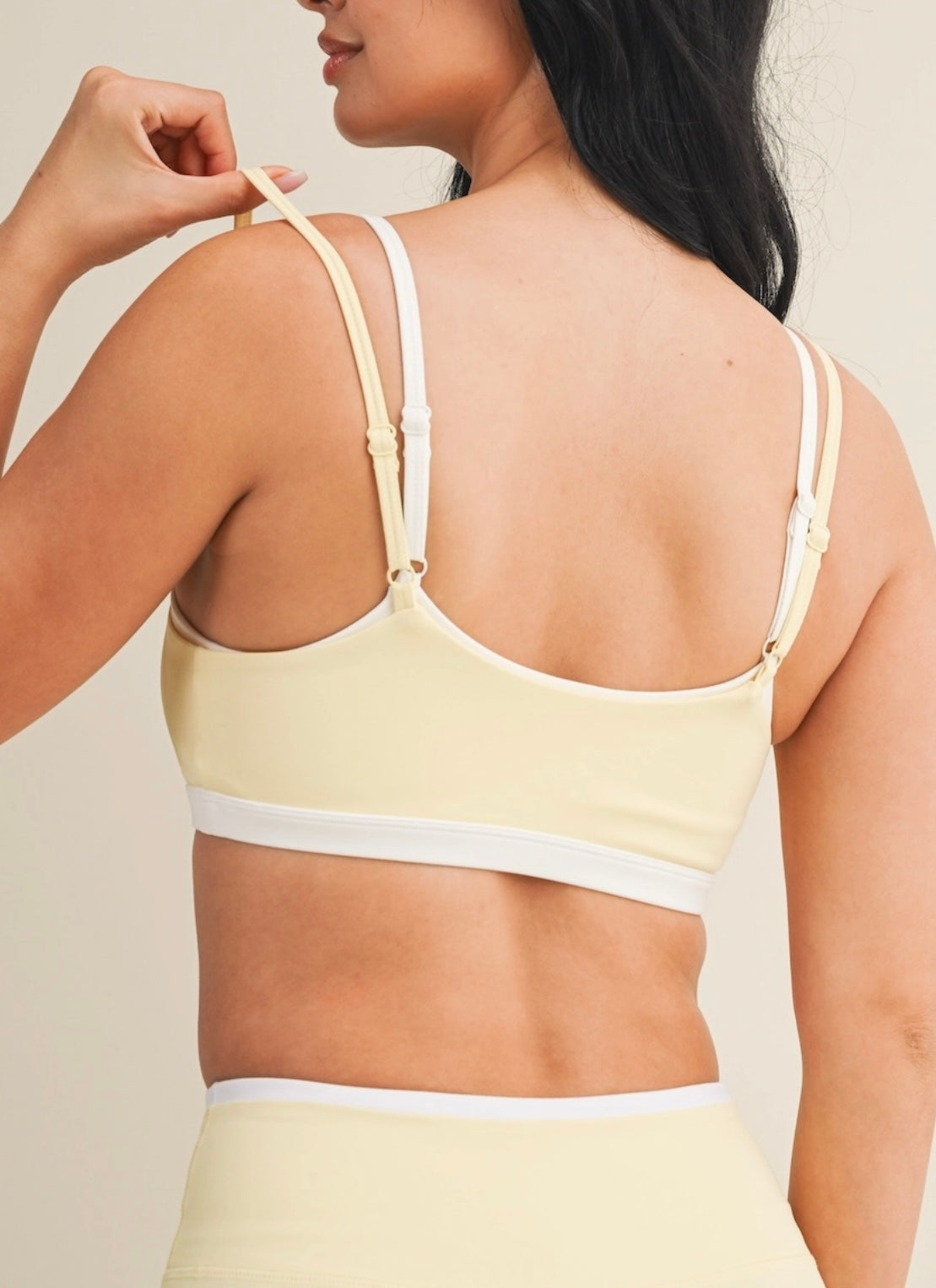 Lemon Contrast Sports Bra