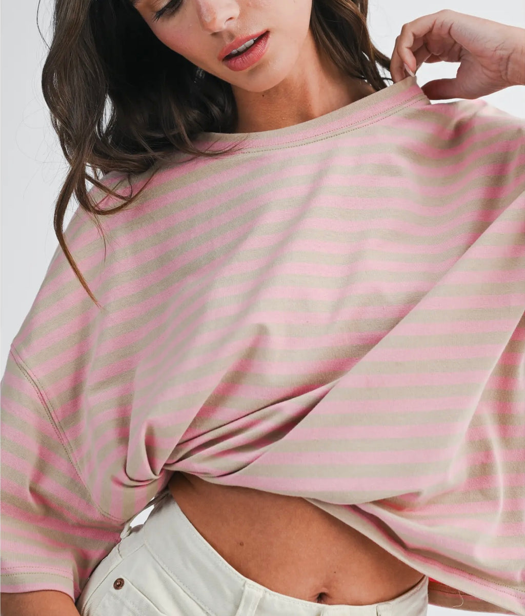 Oversized Stripe Boyfriend Tee