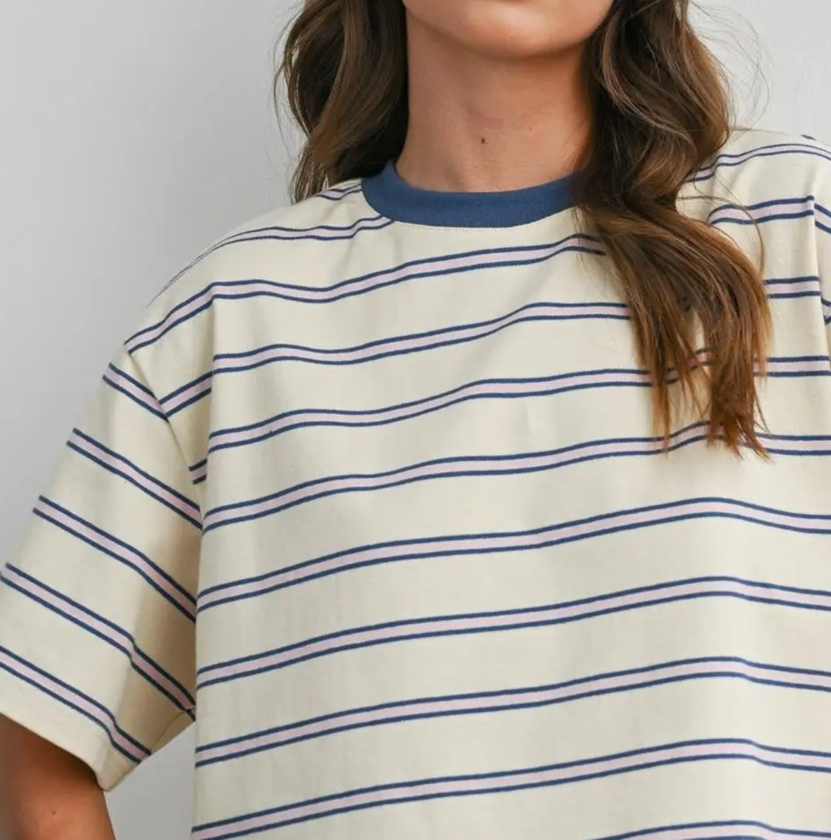 Striped Boxy Crop tee